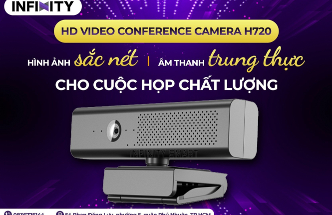 HD VIDEO CONFERENCE CAMERA H720: HÌNH ẢNH SẮC NÉT VÀ  ÂM THANH TRUNG THỰC CHO CUỘC HỌP CHẤT LƯỢNG